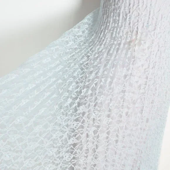 vintage 70s sun dress blue lace empire waist long maxi prom party hippie boho XS - Picture 5 of 9